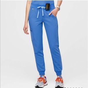 Figs Zamora Jogger Scrub Pants Size Small Capri Blue